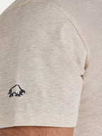 Beige t-shirt with a small Raging Bull logo on the sleeve