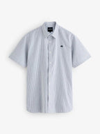 Raging Bull Orleans Seersucker Stripe Short Sleeve Shirt in Navy, available in sizes S-6XL, layflat front. 