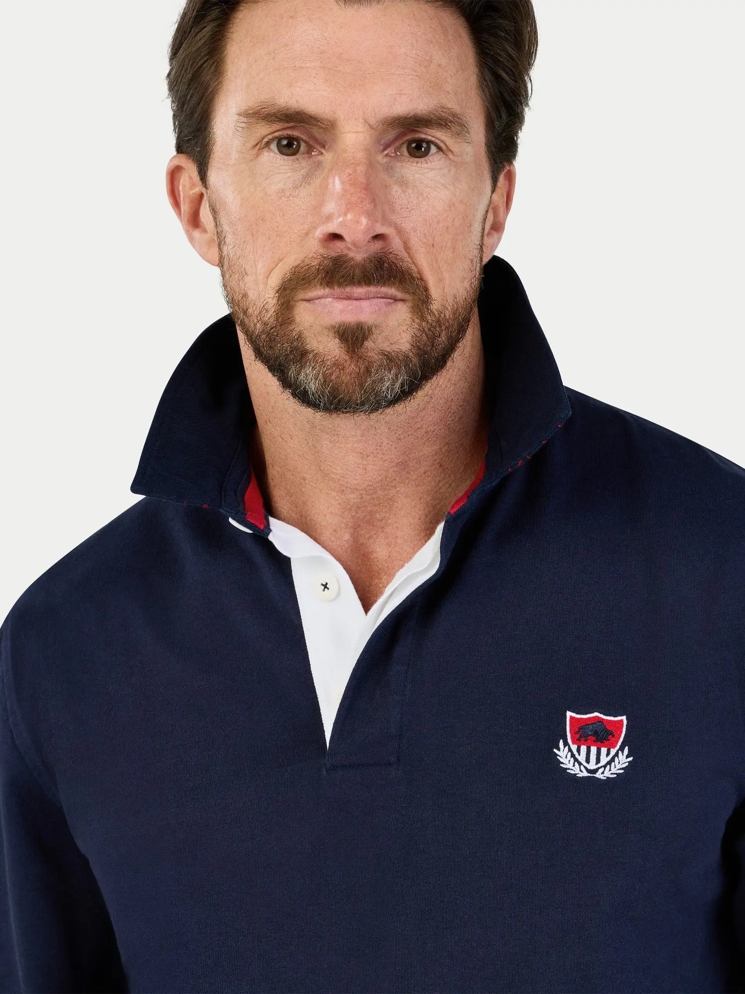 Men's Everyday Long Sleeve Rugby Shirt in Navy | Raging Bull Clothing