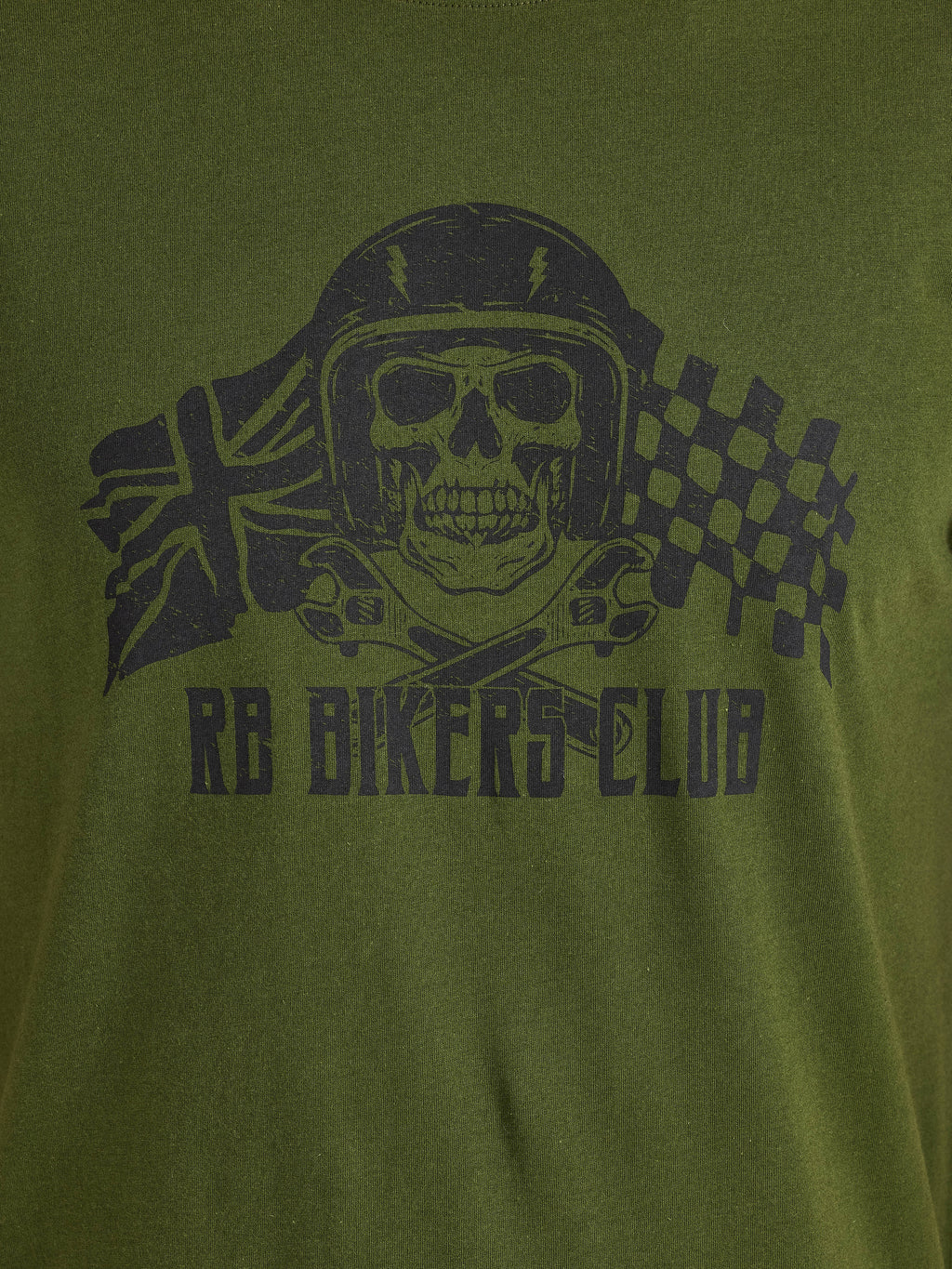 RB Bikers Club Print T-Shirt - Army Green