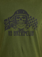RB Bikers Club Print T-Shirt - Army Green