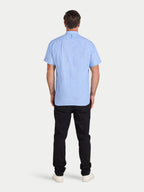 Short Sleeve Classic Linen Shirt - Sky Blue