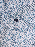 Raging Bull Floral Cotton Poplin Short Sleeve Shirt in Sky Blue, raging bull logo detail, available in sizes S-6XL.