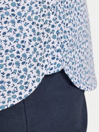 Raging Bull Floral Cotton Poplin Short Sleeve Shirt in Sky Blue, side seam detail, available in sizes S-6XL.