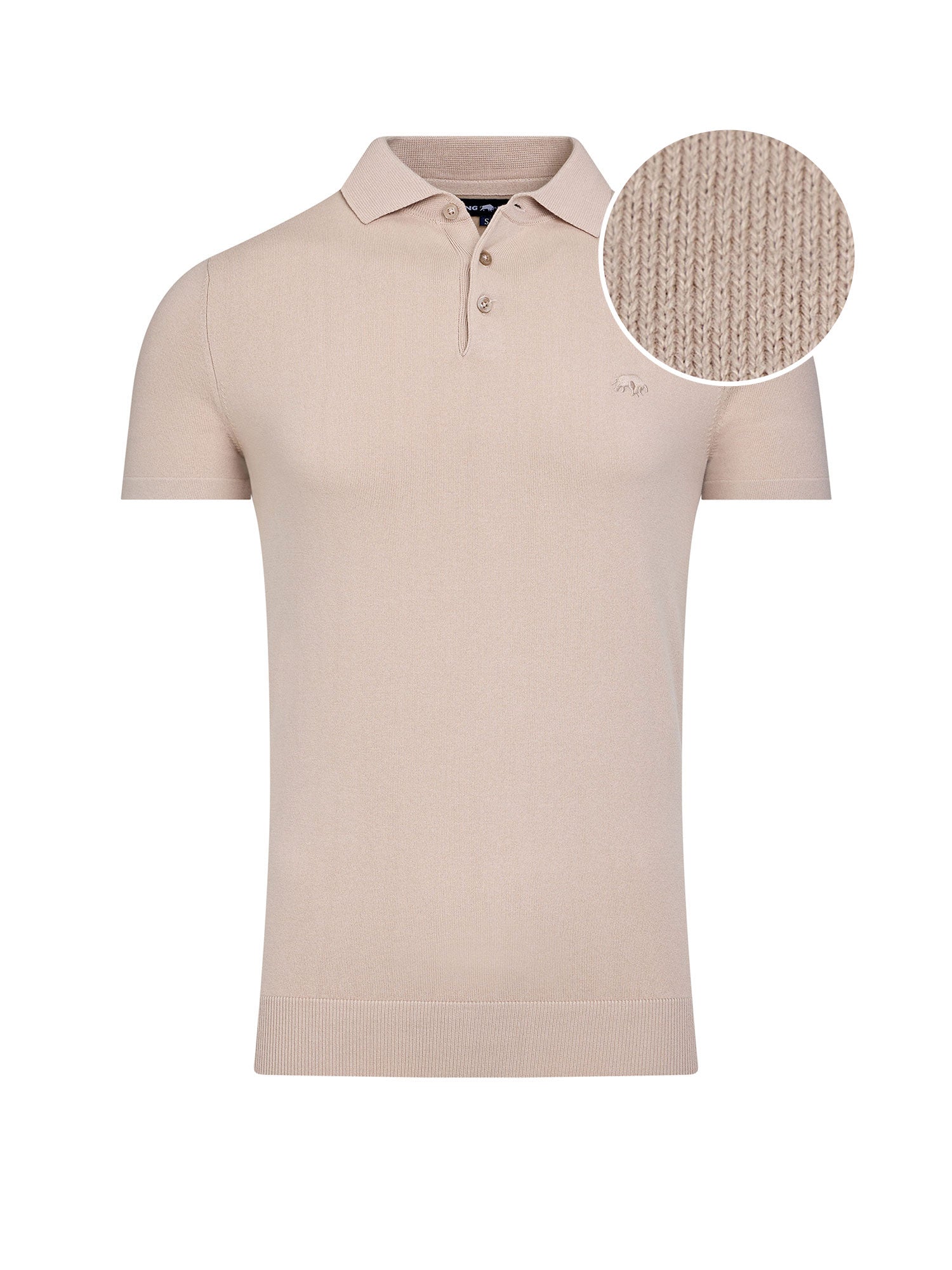 Knitted Polo - Short Sleeve - Stone