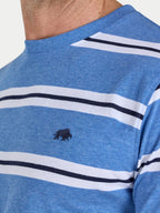 Yarn Dyed Stripe T-Shirt - Blue