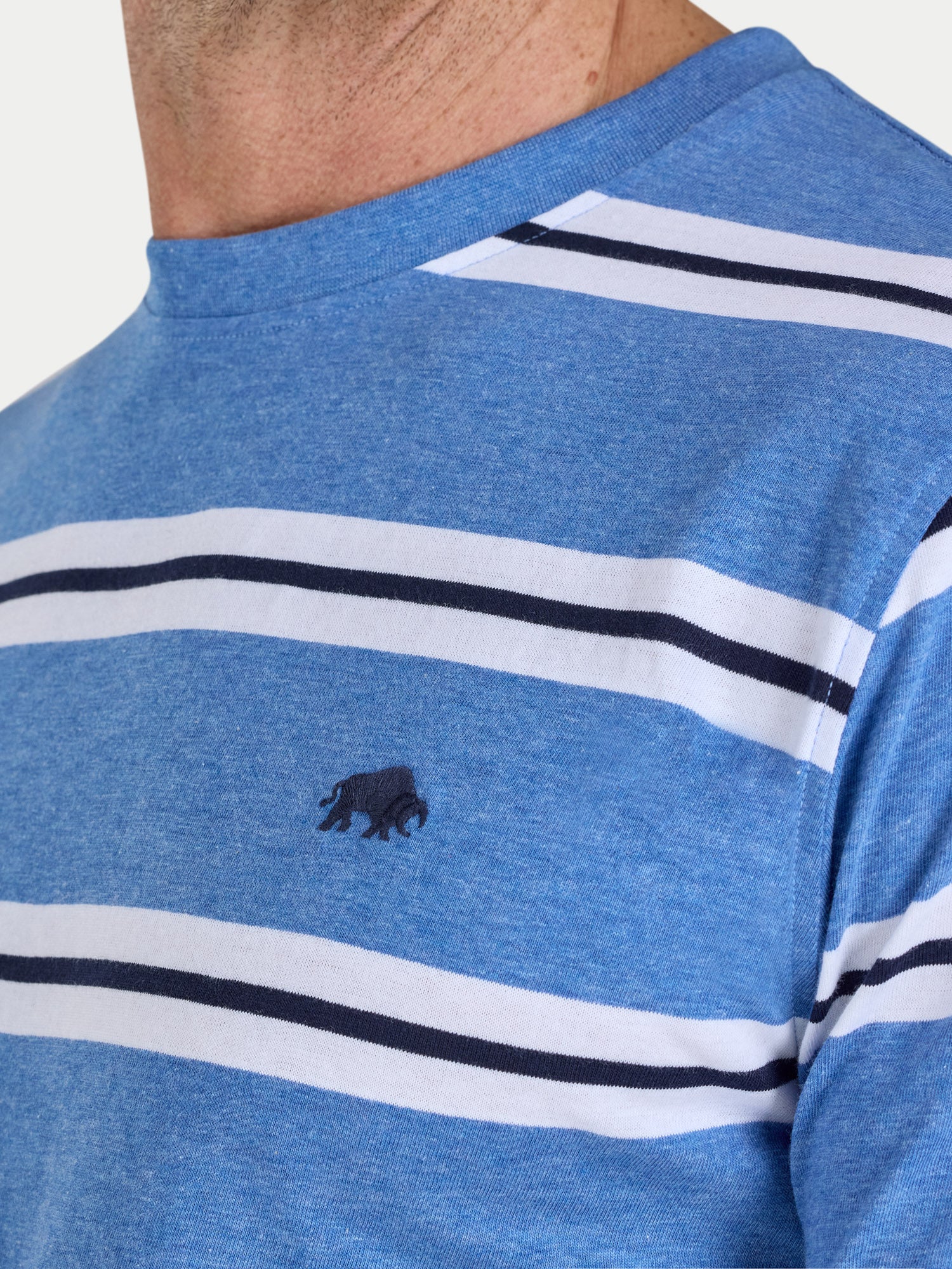Yarn Dyed Stripe T-Shirt - Blue