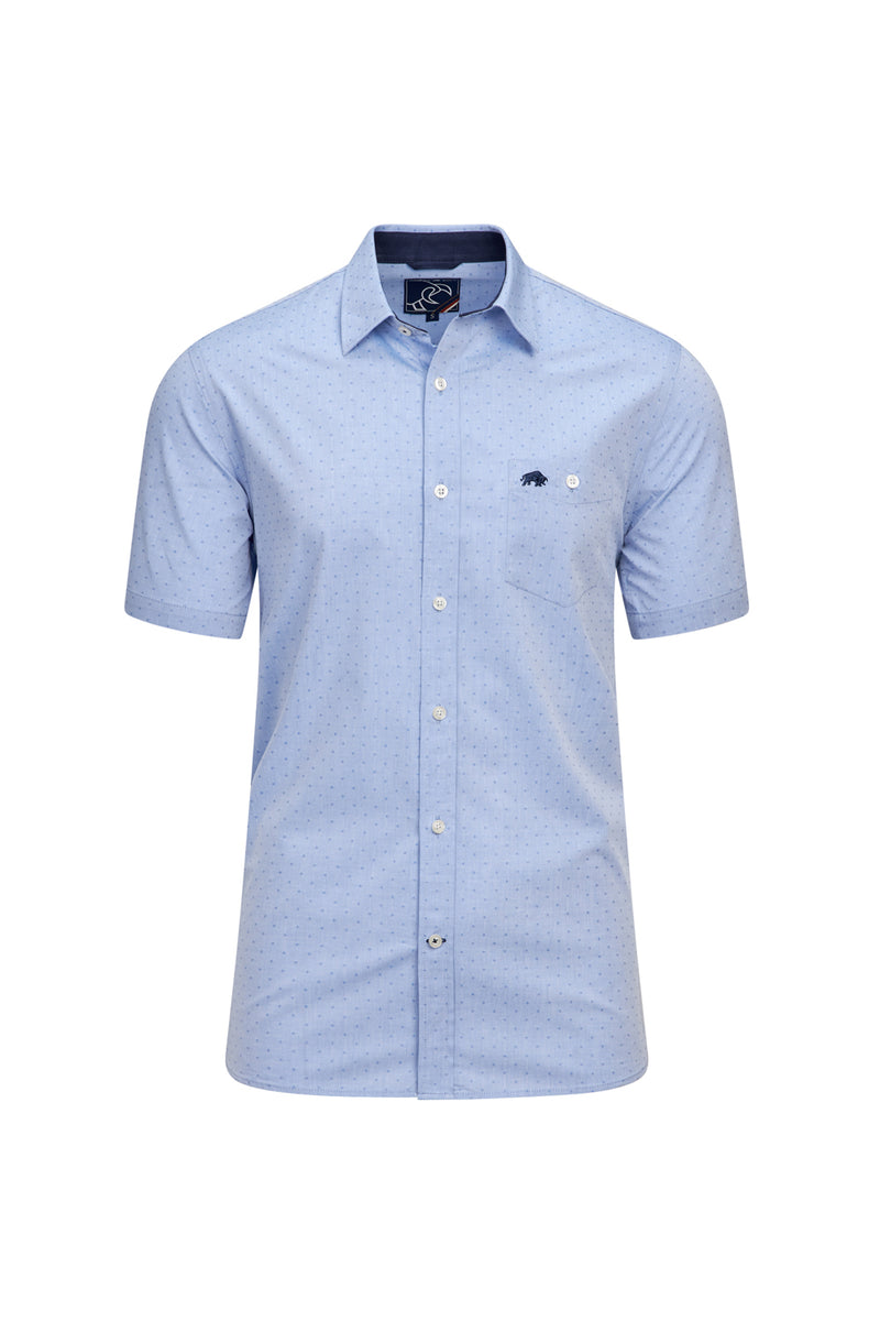 Short Sleeve Dobby Shirt - Sky Blue