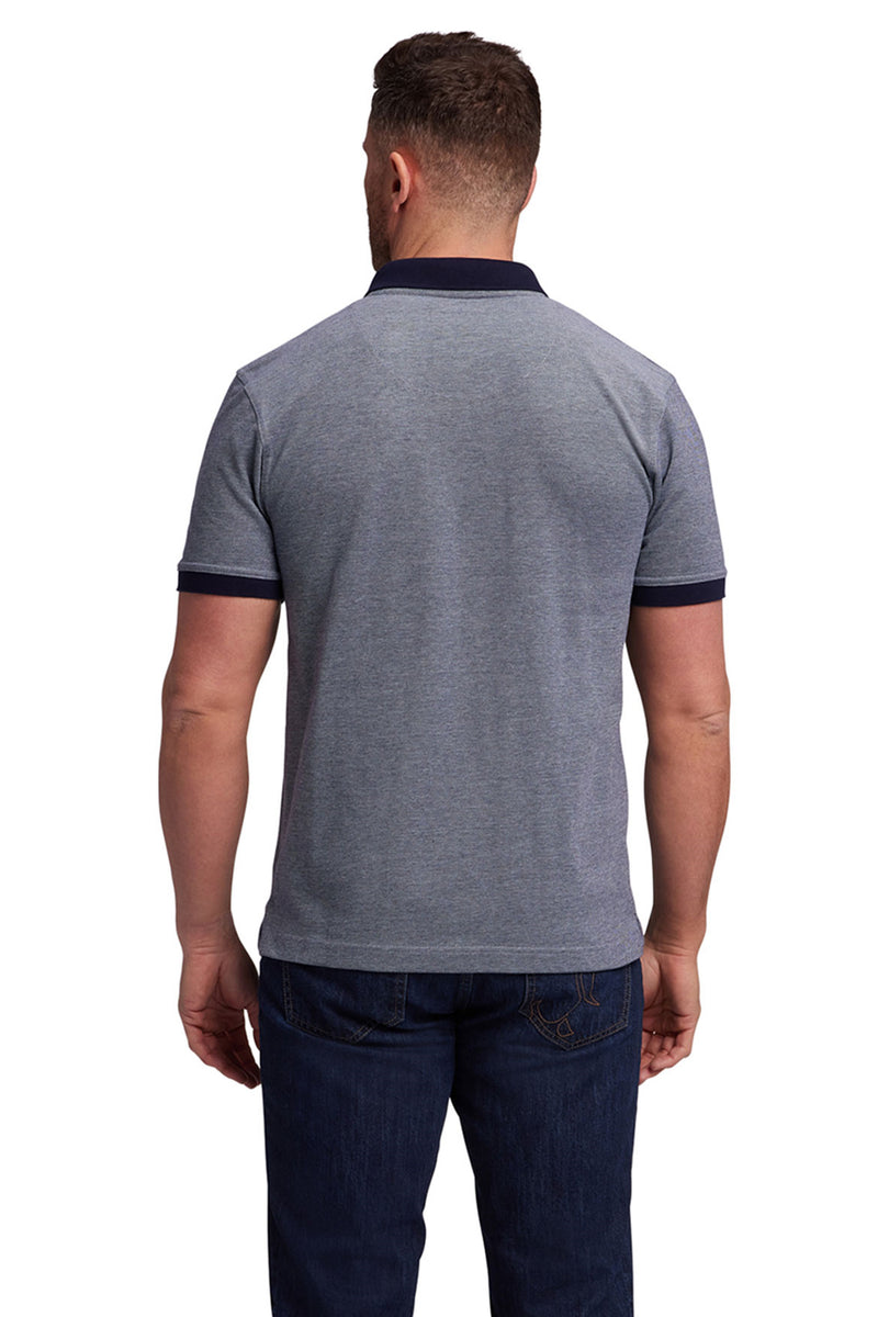 2 Tone Pique Polo - Navy