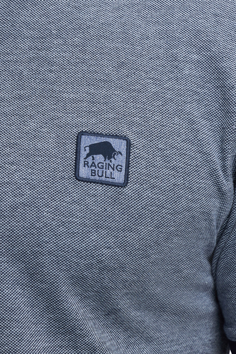 2 Tone Pique Polo - Navy