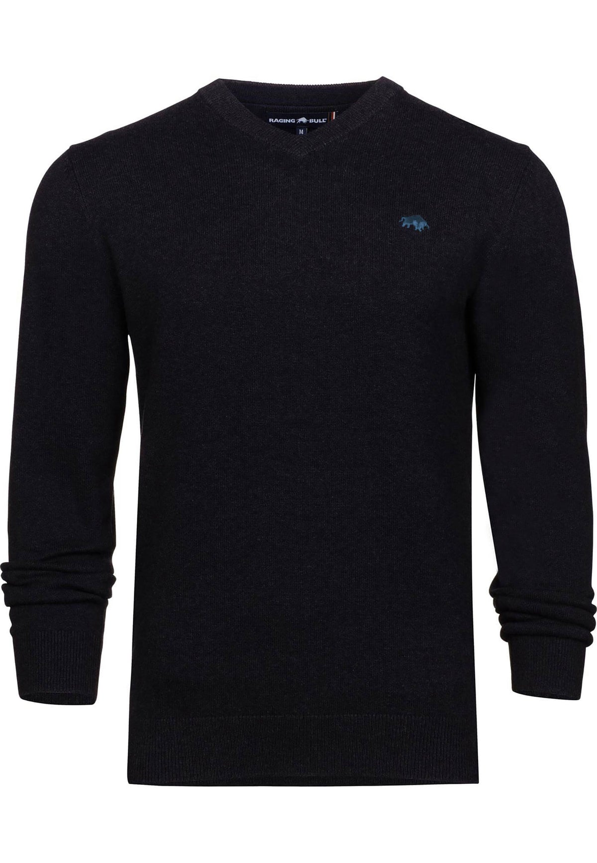 Knitted Cotton - Cashmere V Neck - Black