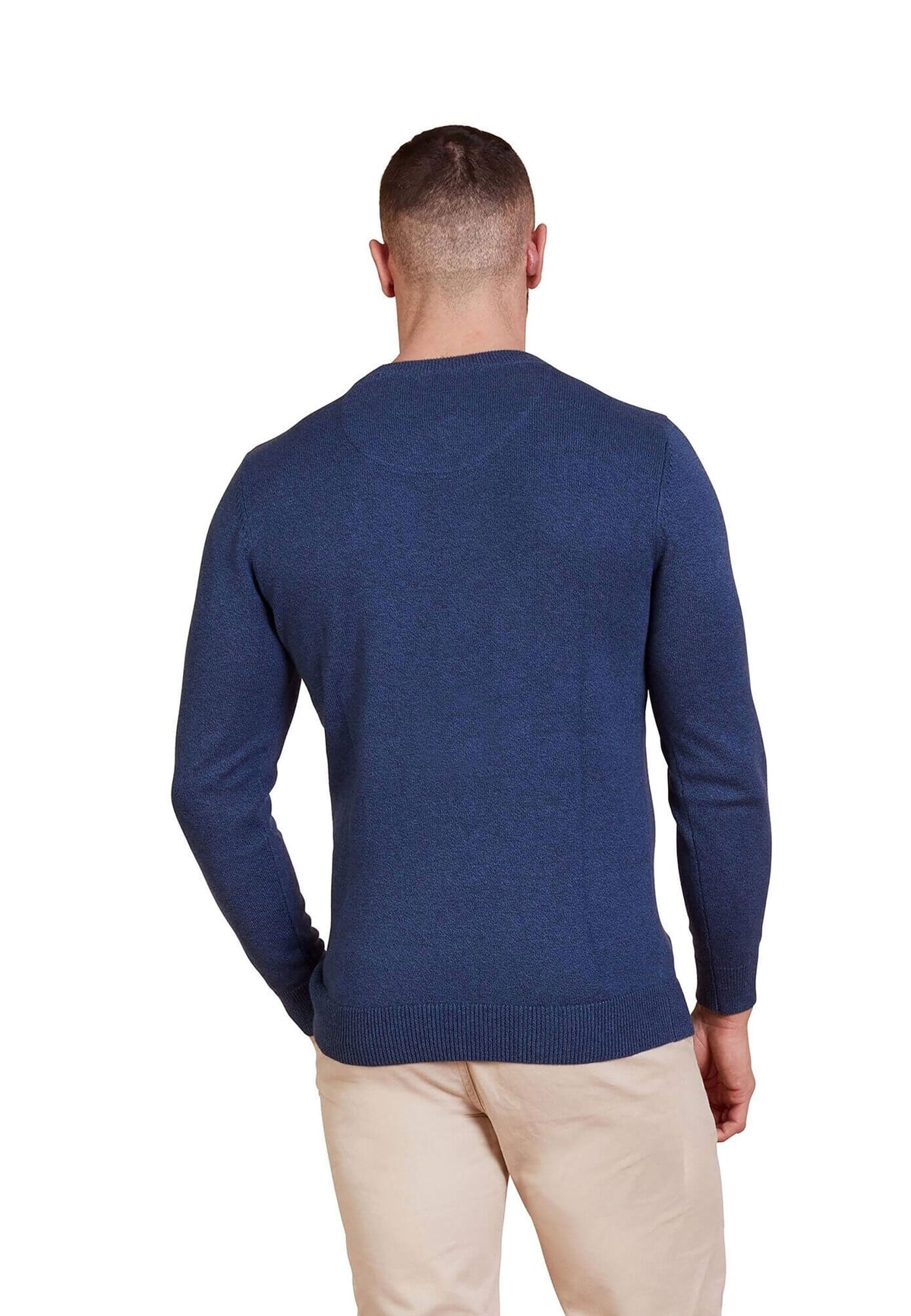 Knitted Cotton/Cashmere Crew Neck - Smart Denim Raging Bull Clothing