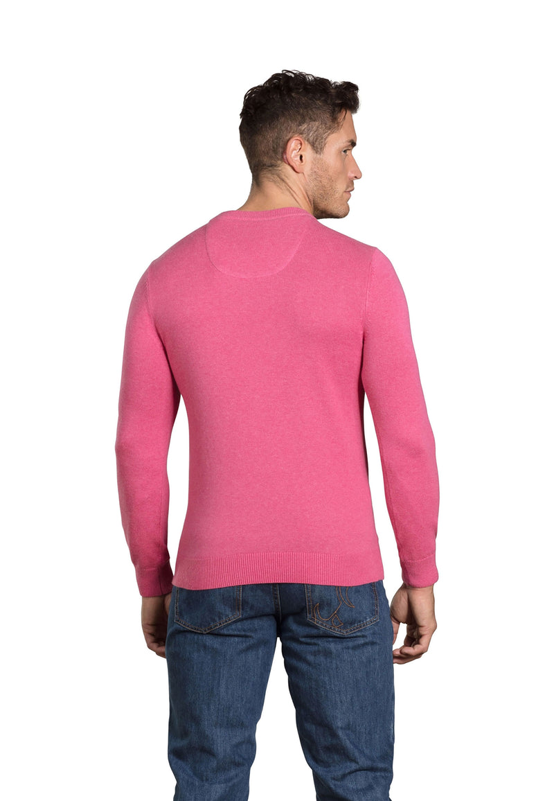 Knitted Cotton/Cashmere Crew Neck - Pink
