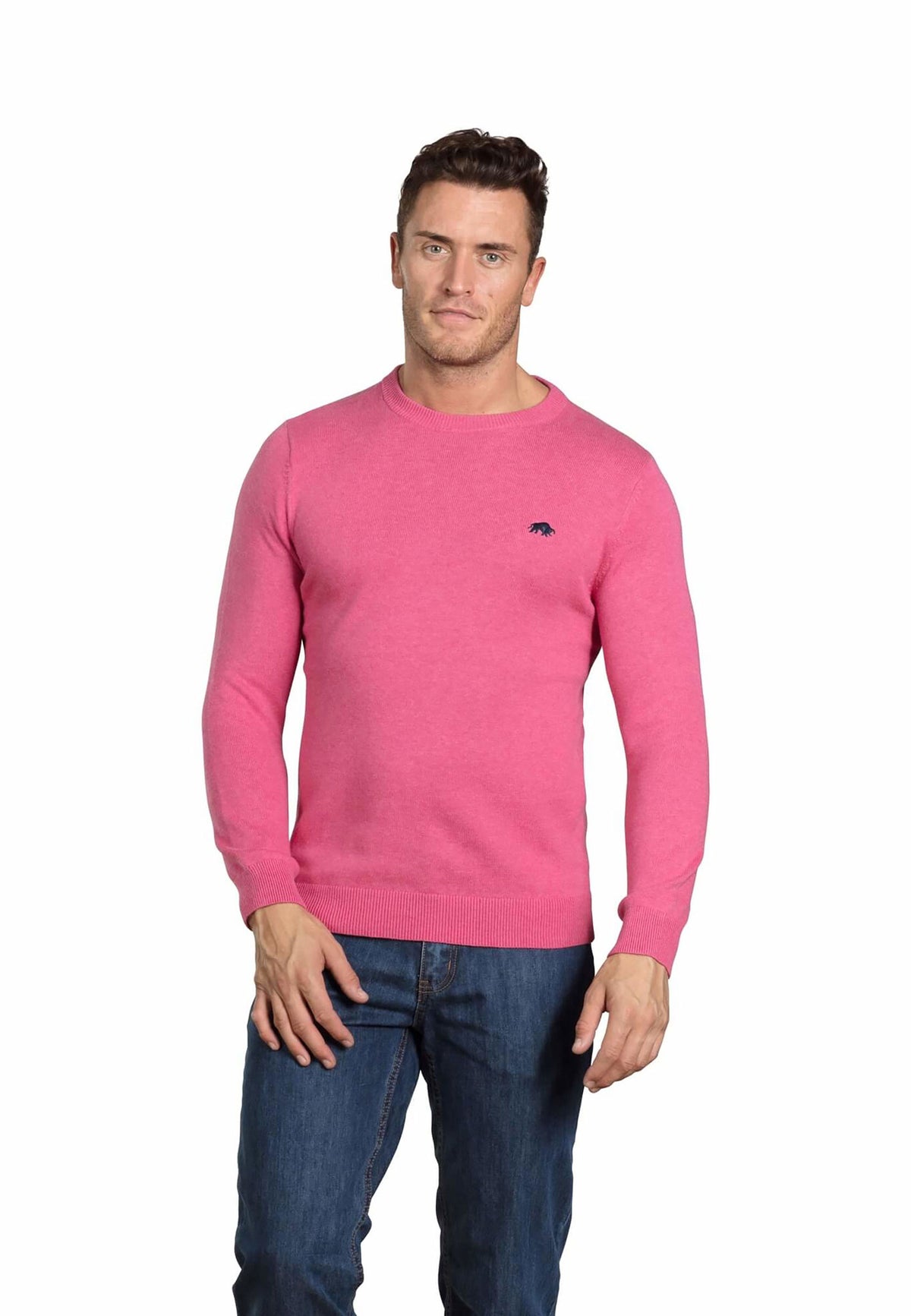 Knitted Cotton/Cashmere Crew Neck - Pink
