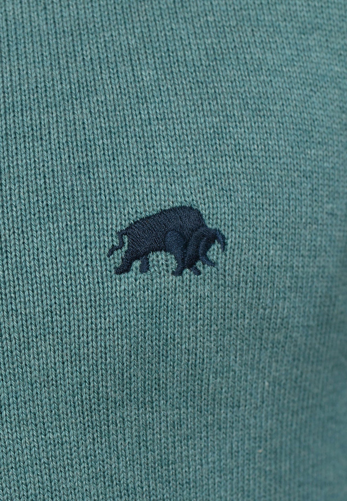 Knitted Cotton/Cashmere Crew Neck - Forest Raging Bull