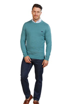 Knitted Cotton/Cashmere Crew Neck - Forest Raging Bull