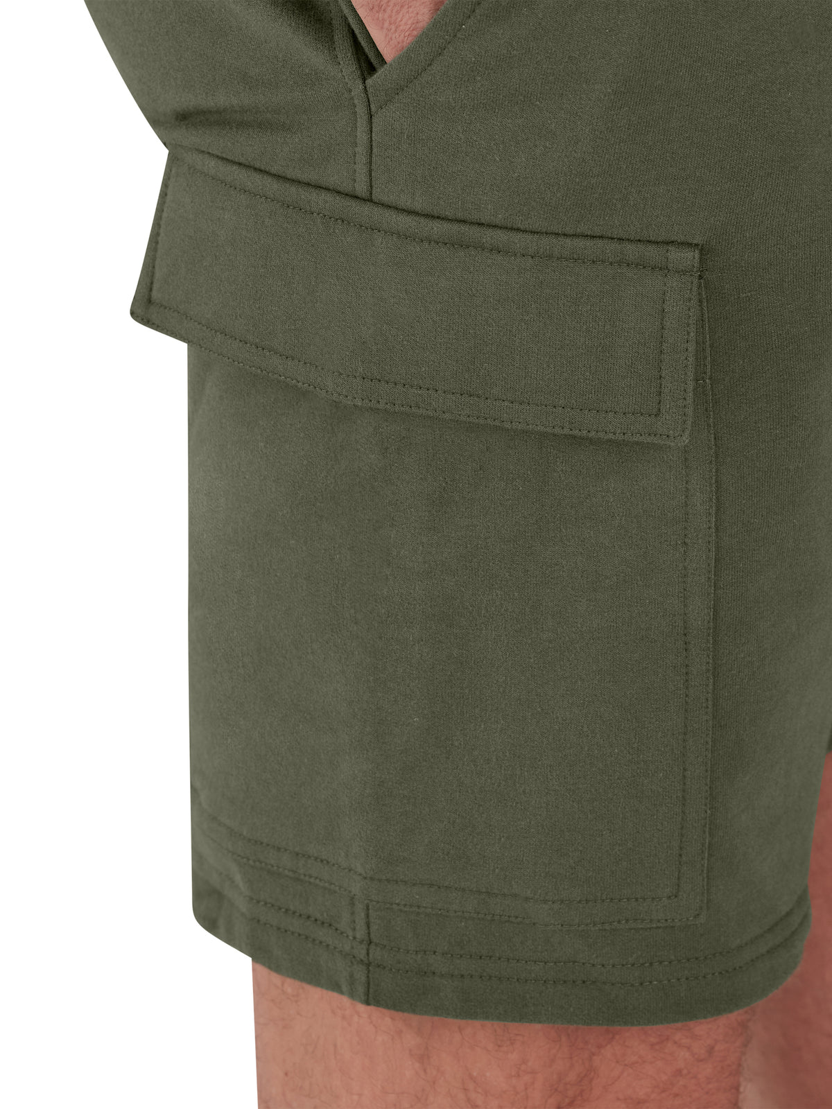 Jersey Stretch Waist Cargo Short - Army Green