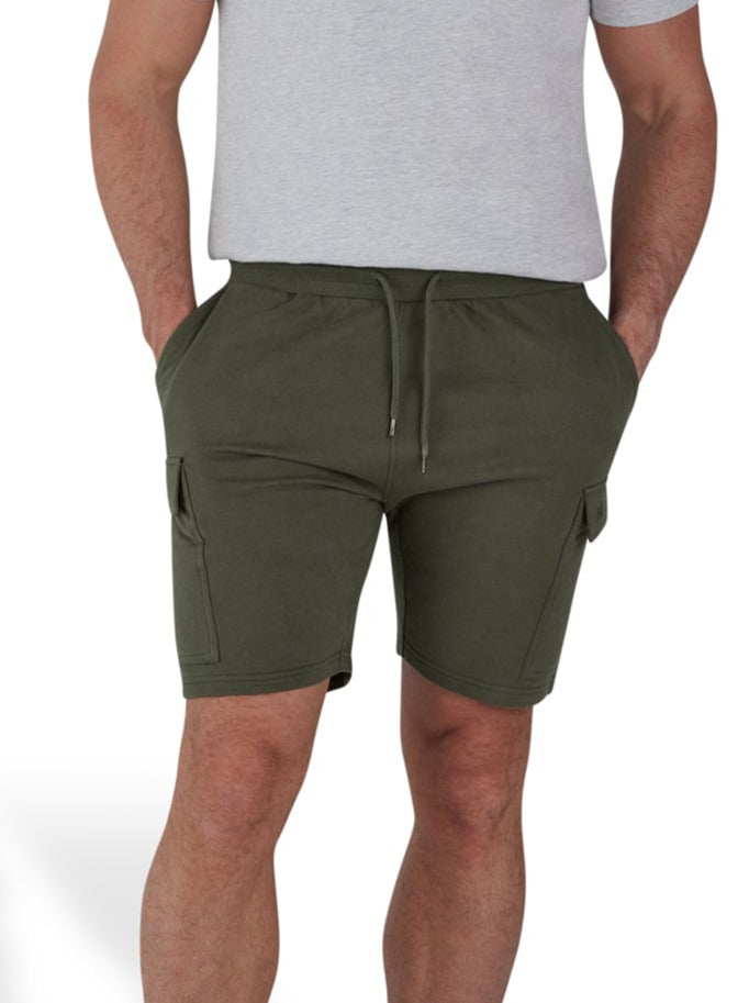 Jersey Stretch Waist Cargo Short - Army Green