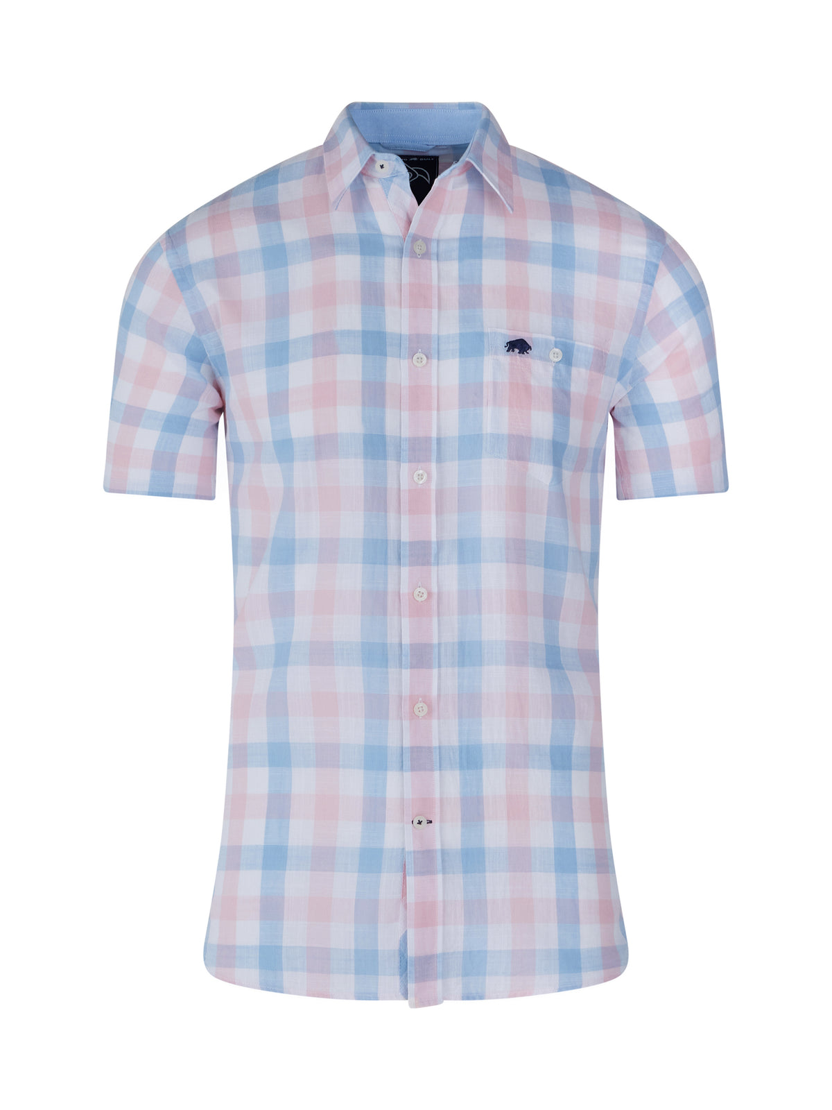 Short Sleeve Large Check Shirt - Pink