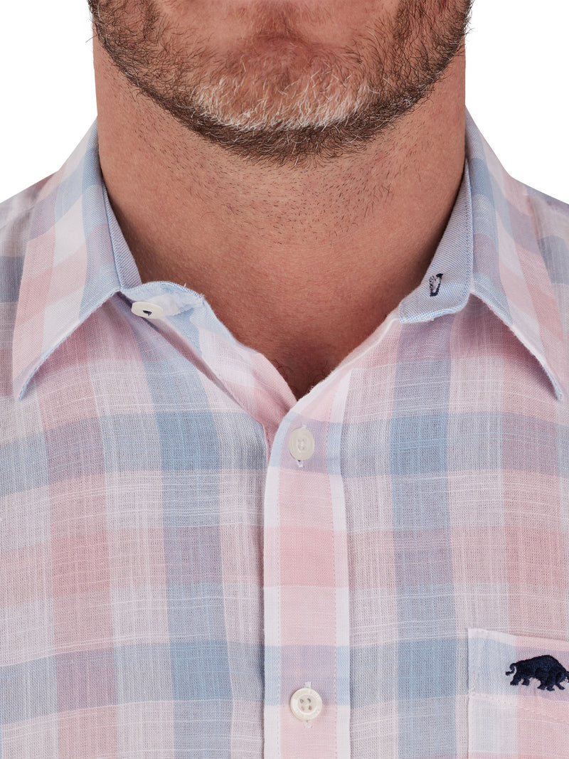 Short Sleeve Large Check Shirt - Pink