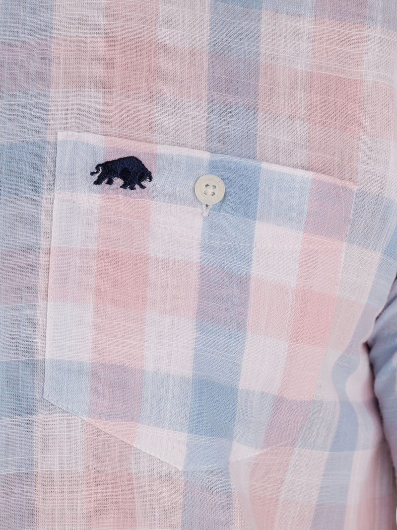 Short Sleeve Large Check Shirt - Pink