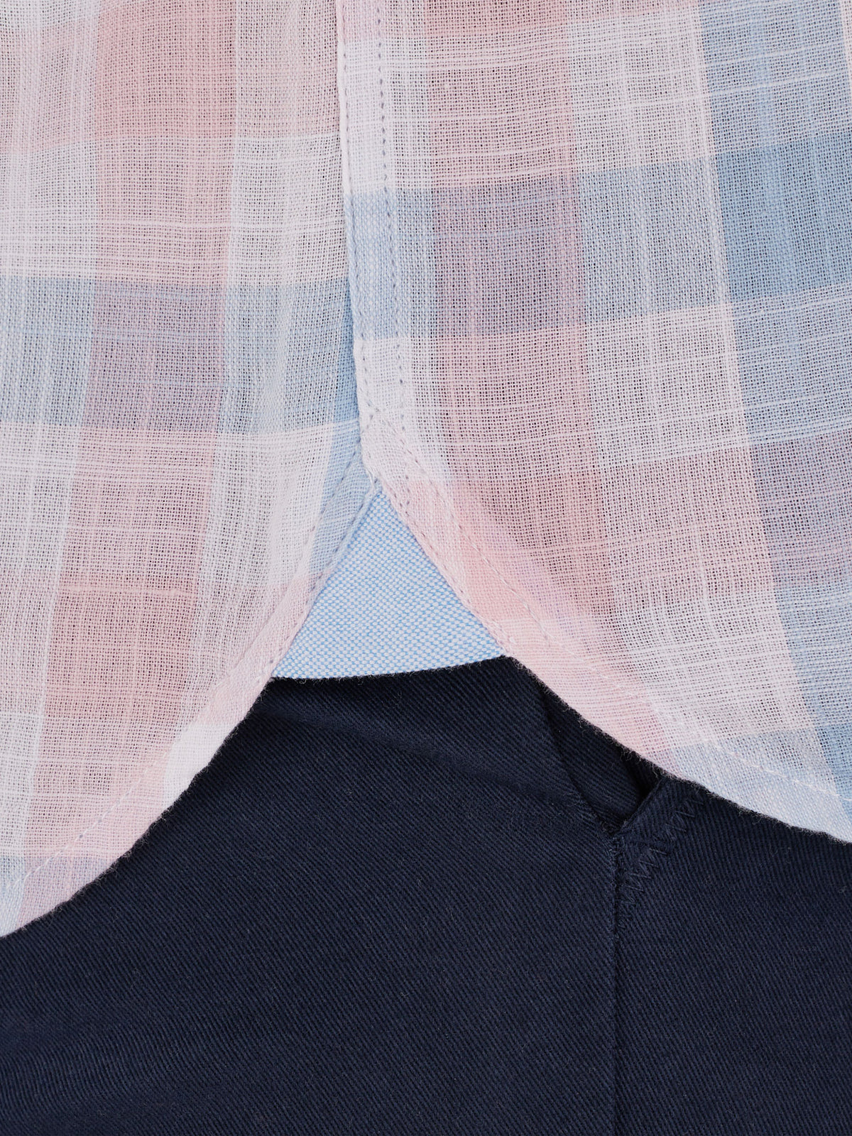 Short Sleeve Large Check Shirt - Pink