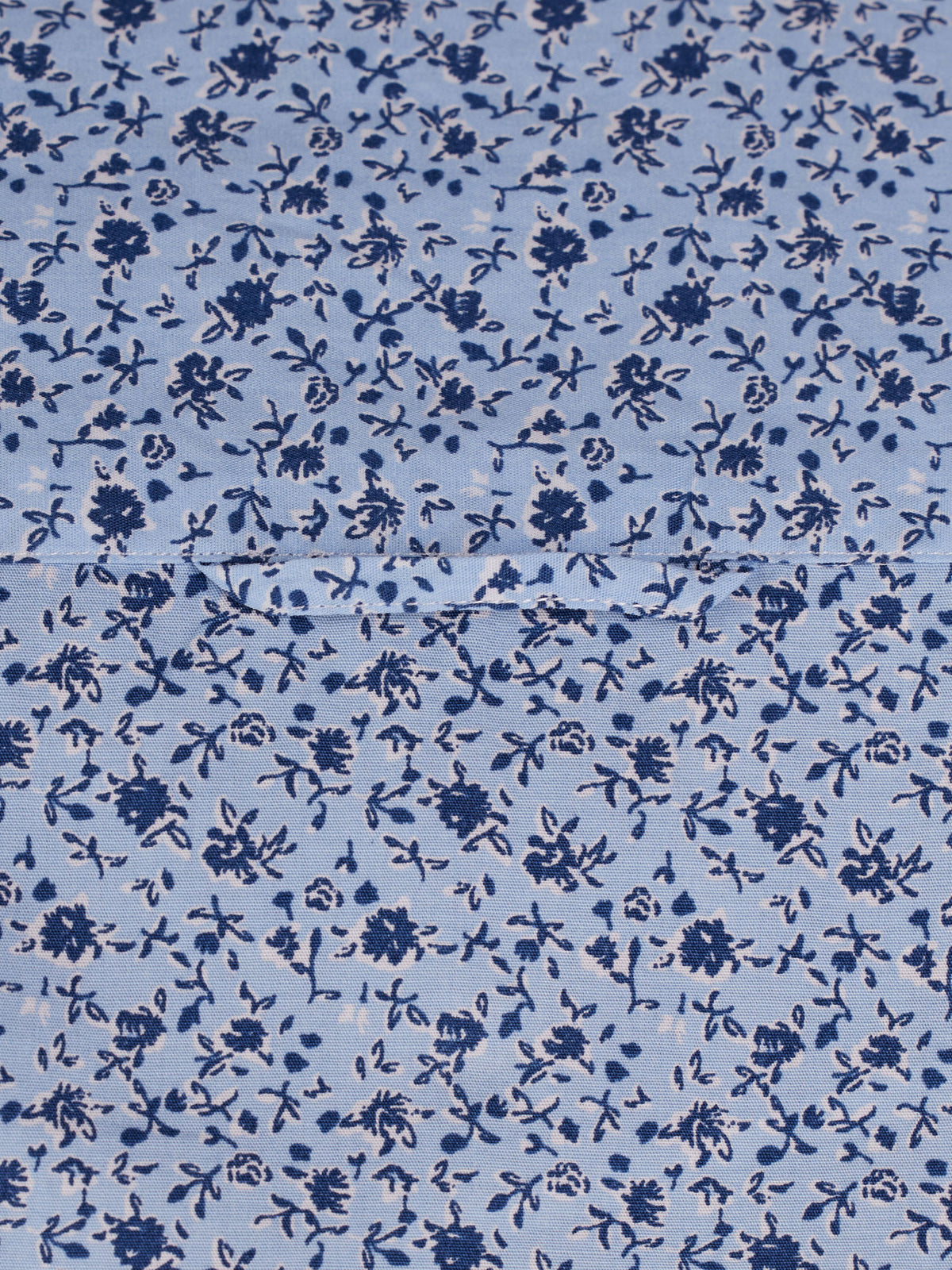 Short Sleeve Flower Bud Print Poplin Shirt - Sky Blue