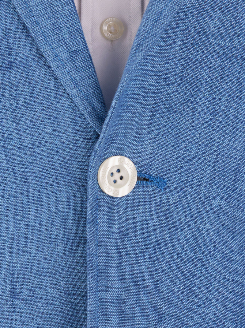 Linen Blazer - Mid Blue