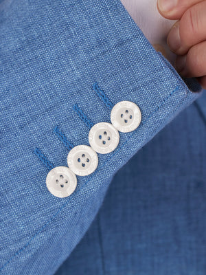 Linen Blazer - Mid Blue