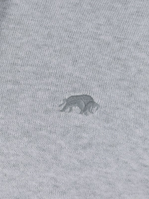 Pullover Knitted Hoodie - Light Grey Marl