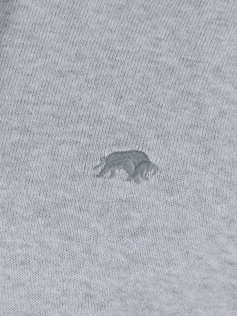 Pullover Knitted Hoodie - Light Grey Marl