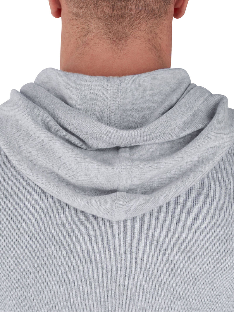 Pullover Knitted Hoodie - Light Grey Marl