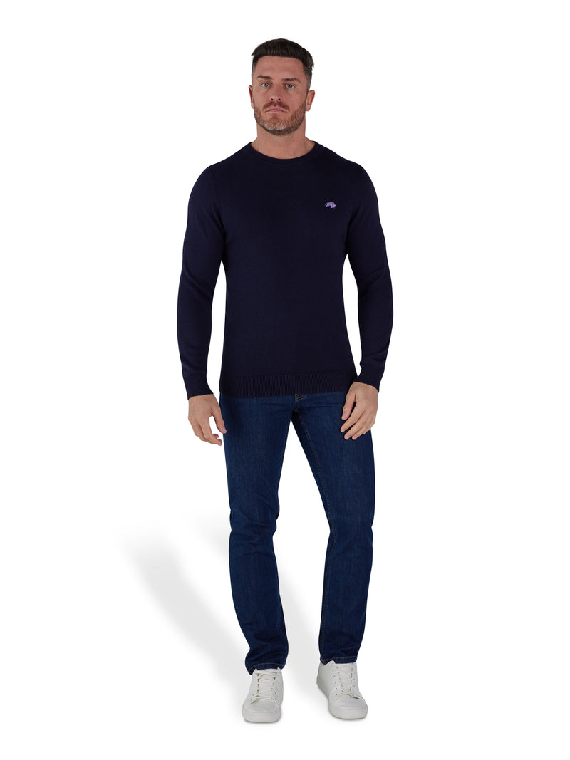 Lightweight Crew Neck Jumper - Navy