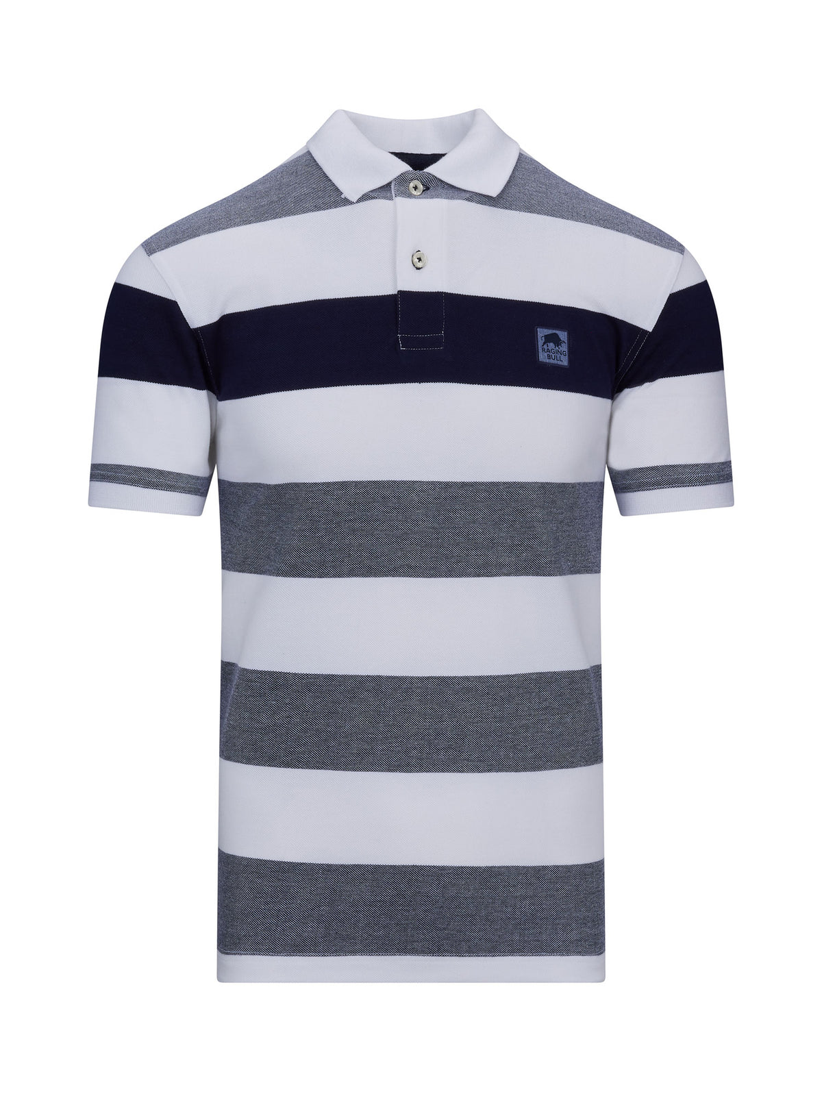 Birdseye Contrast Panel Polo - White