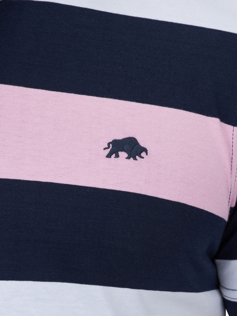 Jersey Contrast Panel Polo - Navy