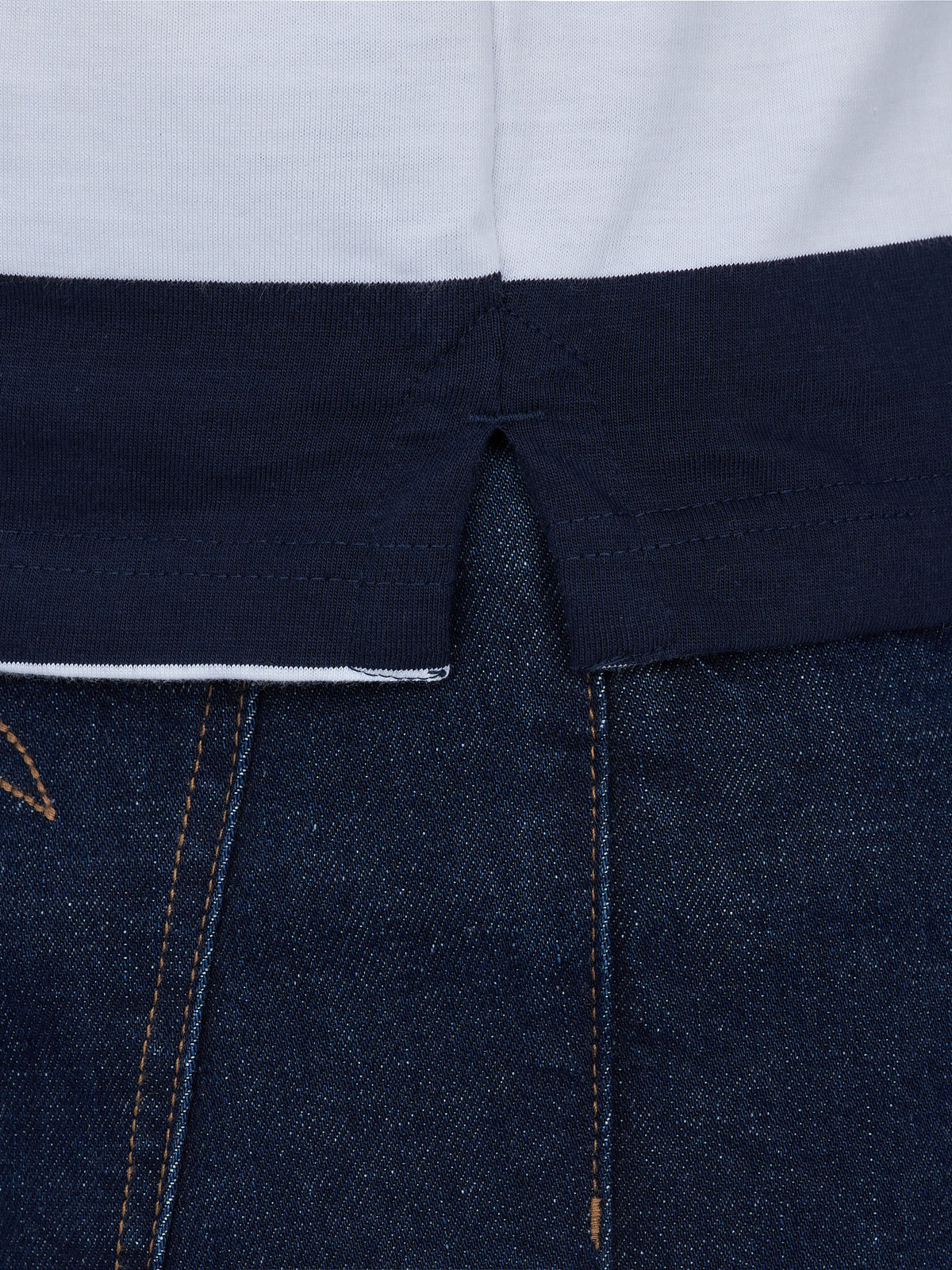 Jersey Contrast Panel Polo - Navy