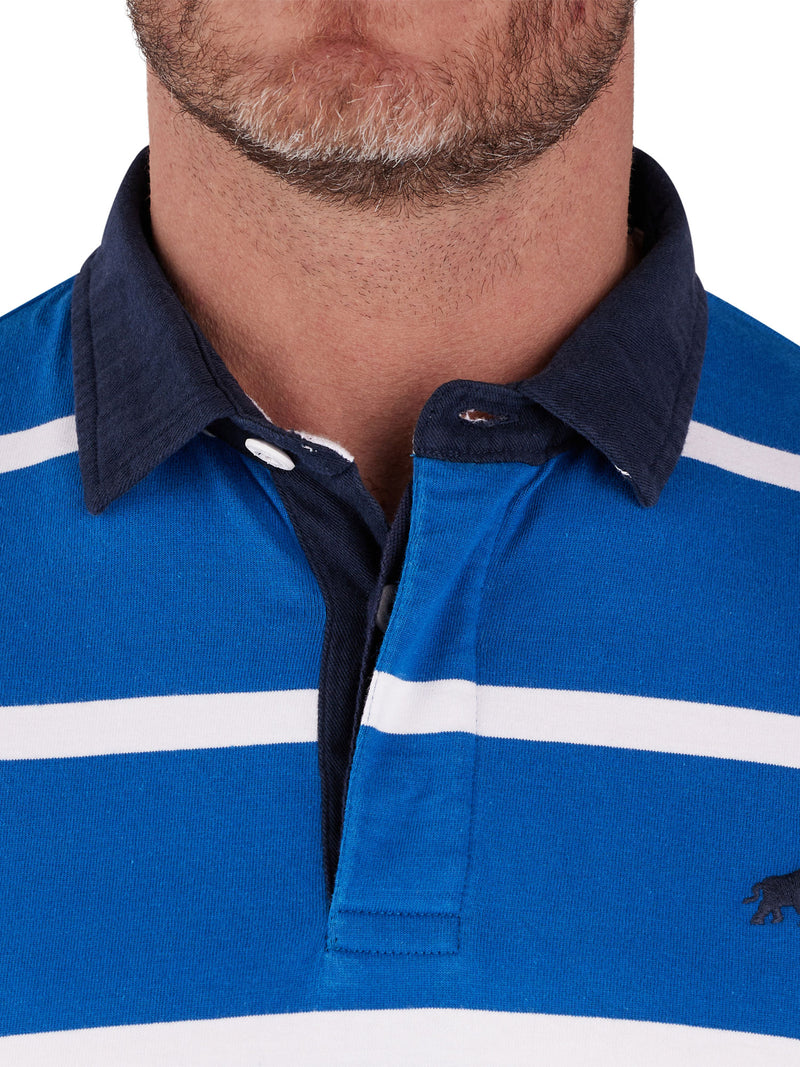 Fine Stripe Rugby - Cobalt Blue