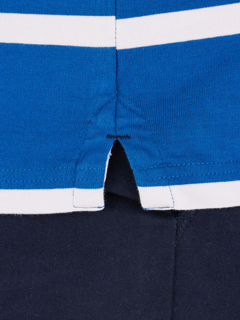 Fine Stripe Rugby - Cobalt Blue