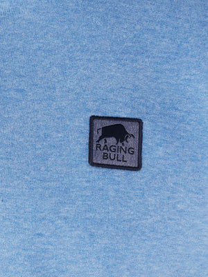 Badge Quarter Zip Sweat - Sky Blue