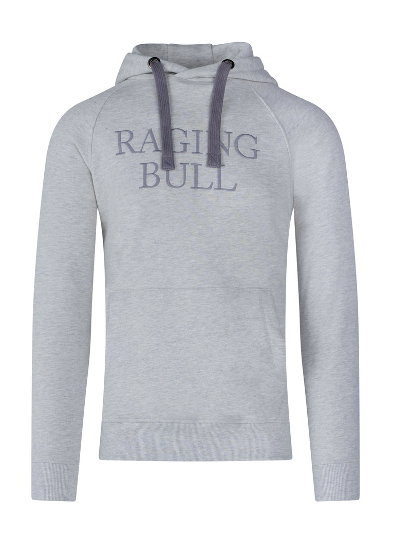 Raglan Sleeve Overhead Hoodie - Light Grey Marl