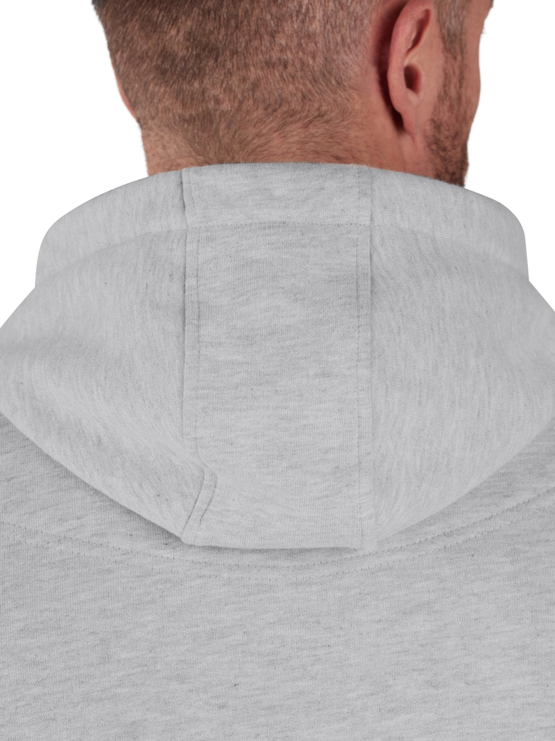 Raglan Sleeve Overhead Hoodie - Light Grey Marl