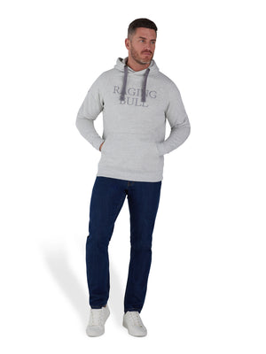 Raglan Sleeve Overhead Hoodie - Light Grey Marl