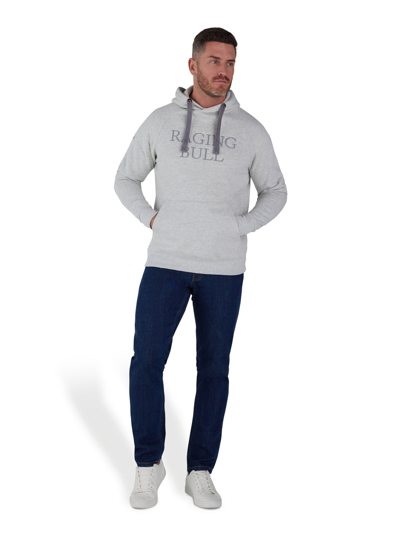 Raglan Sleeve Overhead Hoodie - Light Grey Marl