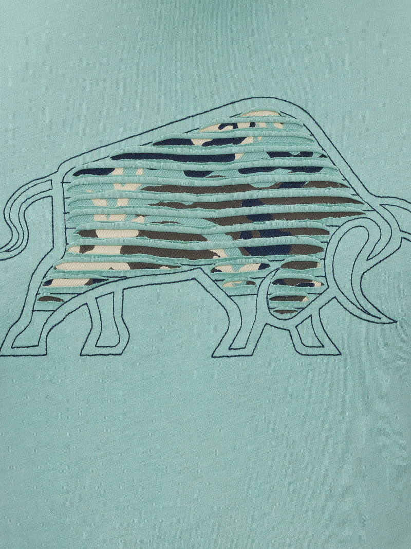 Camo Slash Bull T-Shirt - Sage