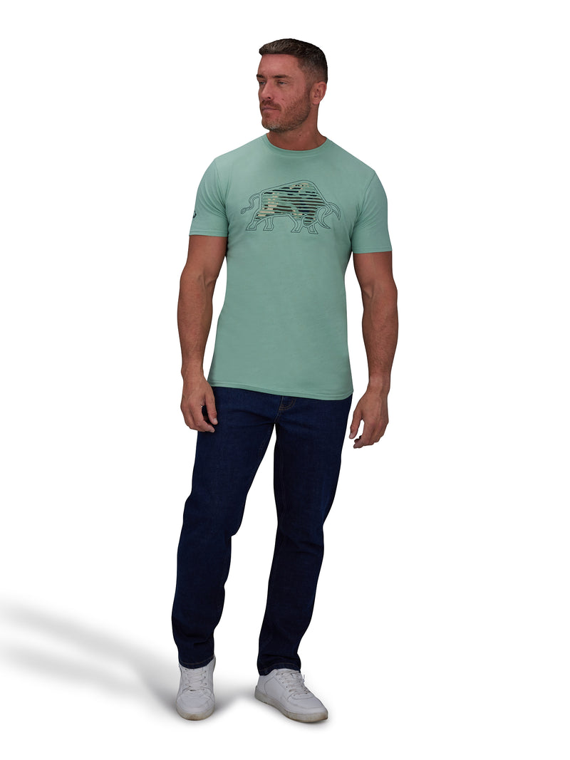 Camo Slash Bull T-Shirt - Sage